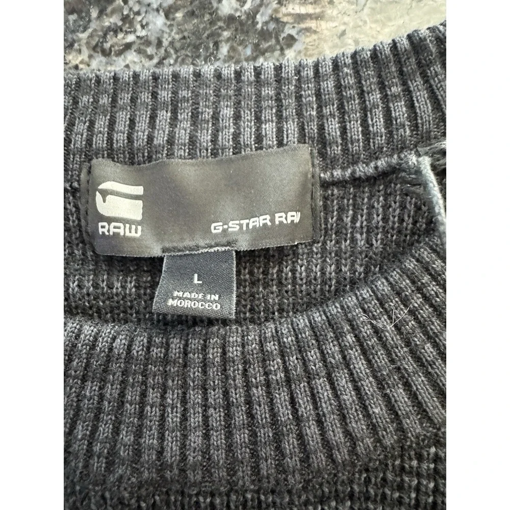 G star fusion Knit sweater Size Large Men's. NWT Black‎ Grey Hue